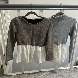 2 knit Peplum Tops